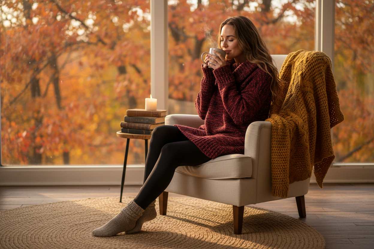 Style & Co Red Black Marled Knit Sweater Tunic Size L Long Sleeve Women