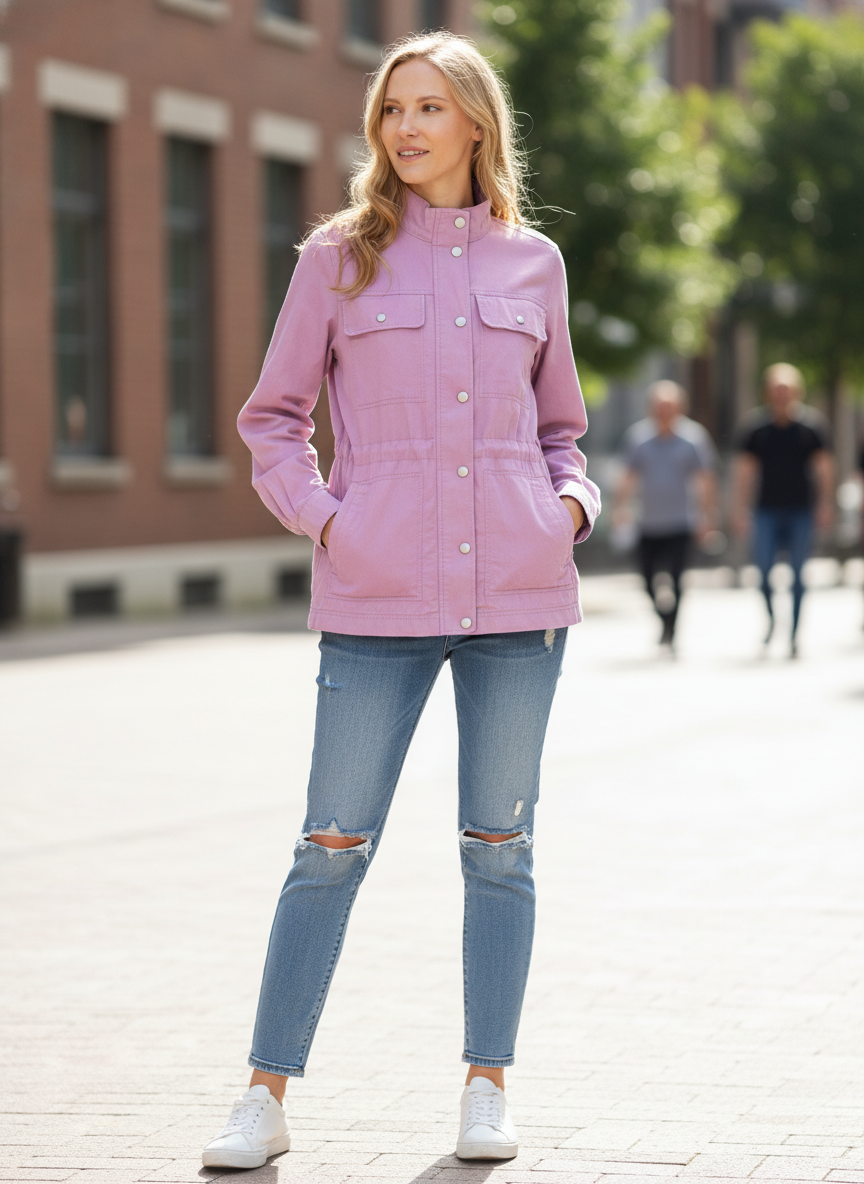 Imagen comercial adicional chaqueta GAP lila