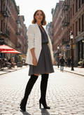 Imagen comercial botas J.Crew over-the-knee negras con modelo
