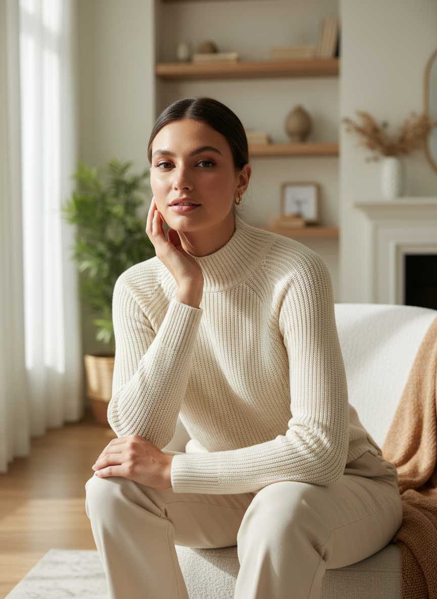 Imagen comercial suéter Armani Exchange con modelo