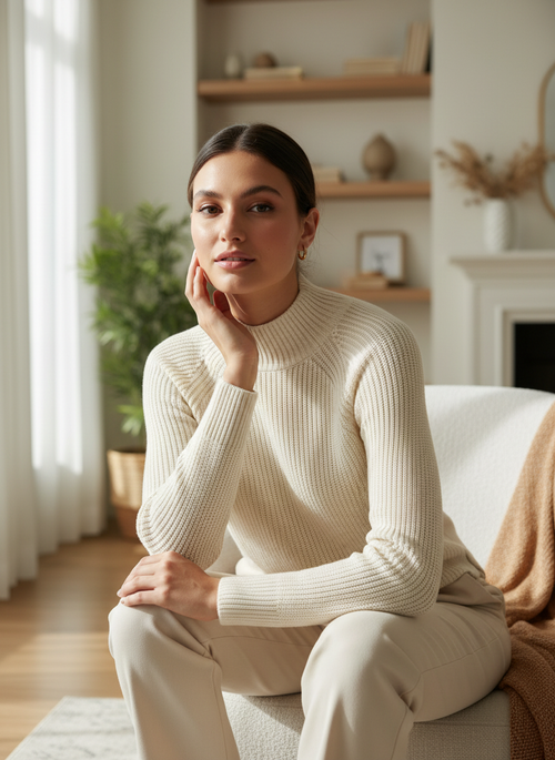 Imagen comercial suéter Armani Exchange con modelo