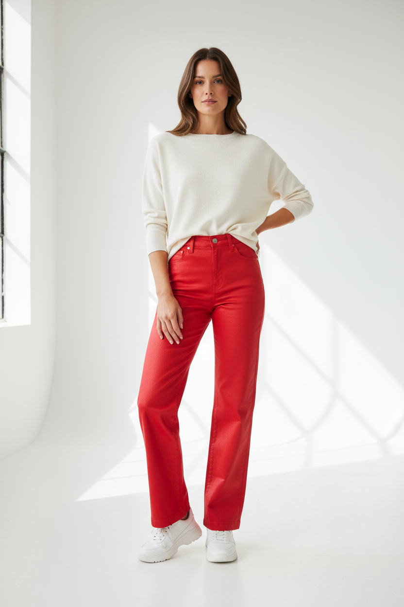 L'AGENCE Red Jeans - Hands Away from Pockets