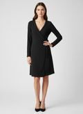 LOFT Black Wrap Dress on Model