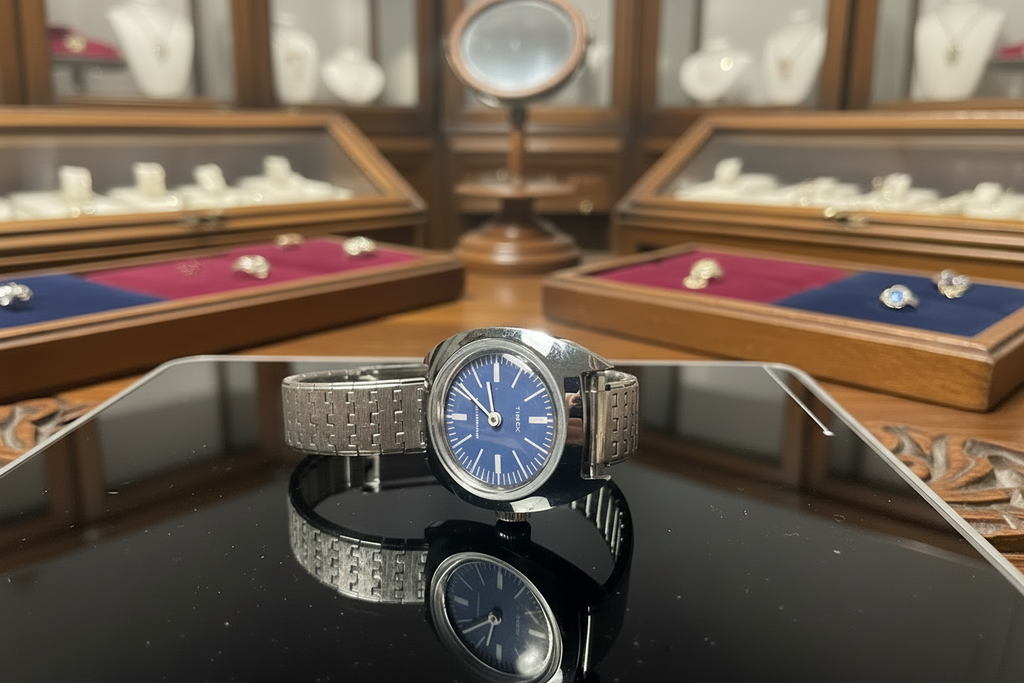 Timex watch on clean black surface