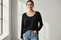 Tommy Bahama Black Long Sleeve Top Commercial Photo